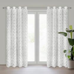 Takoy Fehér hálós sötétítő függöny 3D-s rózsamintával 140x250 cm ringlivel - ROSES1 Eva Minge