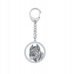 Mejk Jewellery Ezüst kulcstartó Bandog fajtájú kutyával, 925-ös, ajándék, ékszer, gravírozható (BRELOK BANDOG)