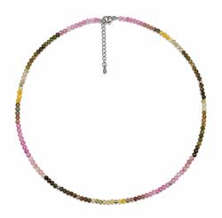  Colier Turmalina Multicolora Rotund Fatetat 3x3 mm cu Argint 925 sau Inox 316L 1 Buc