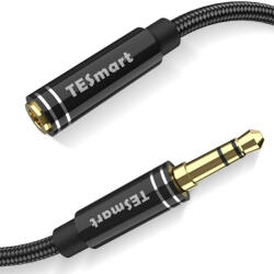 TESmart 3, 5 mm-es TRS Mikrofonos Fejhallgató Hosszabbító Kábel - Telefonhoz és PC-hez (3, 03 m, Fekete) (X001B919HZ)