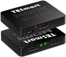 Tesmart HDMI Splitter 1x2 - 4K@30Hz Ultra HD, HDMI Elosztó TV-hez, konzolhoz (X000X5KUH3)