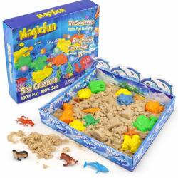Magicfun 3D Kinetikus Homokszett - Tengeri Állatokkal, Kreatív Játék Gyerekeknek (X0016GOC9F)