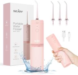 sejoy Elektromos Szájzuhany és Fogköztisztító Irrigátor - USB-C Tölthető, 3 Tisztítási Mód Rózsaszín (G6537-CYQ-MINT3-PIN)
