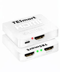 Tesmart HDMI Splitter 1x2 - 4K@60Hz HDMI 2.0 Elosztó, Tükrözött Megjelenítés - Fehér (X0012F4BK5)