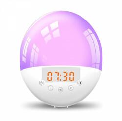  Napfelkelte ébresztőóra LED fénnyel - napnyugta szimuláció, FM rádió, természetes hangok, Bshop (X0016ZATYN)