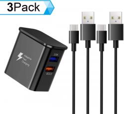 Amoner 25W Gyorstöltő Adapter + Kábel Szett (2 db, 1.2 m) (X001EA1MCD)