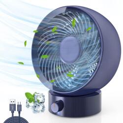 Gifort Mini asztali ventilátor USB-s - halk, 5 lapát, 180°-ban állítható fej, Gifort (X001A1VPWX)