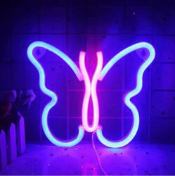 Wanxing Pillangó LED neon lámpa 23 x 19 cm - USB-s fali dekoráció, akasztható, Wanxing (X001CGRS4F)