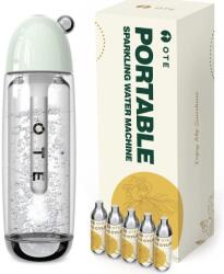 OTE Szódakészítő gép hordozható, 450 ml - áram nélkül, 20 db CO2 patronnal, BPA-mentes, OTE Zöld (X001OJPNZL)