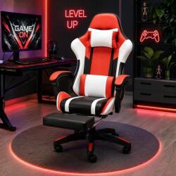 OFCASA Gamer szék lábtartóval, ergonomikus - 90-150° dönthető háttámla, 150 kg, OFCASA (OSN-GC-0140PKWH)