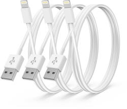 Apple MFi Tanúsítvánnyal Rendelkező iPhone Töltőkábel - Lightning - USB, 3m, Fehér (X001JZUSR3)
