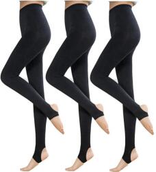 Yulaixuan Női Divatos Pamut Lábfej Nélküli Harisnyanadrág, 3db (Fekete) Plus Size S - L Méret (X0015LRQ7L)