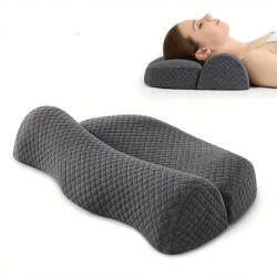 Blux Memóriahabos Ortopéd Nyakpárna - Szürke, Mosható Huzattal (PILLOW003)