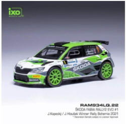  Modele auto și moto model 1/43 Škoda Fabia Rally2 EVO - Rally Bohemia 2021 #1 Kopecky - 1: 43 ( lungime 10 cm )