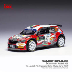  Modele auto și moto model 1/18 Škoda Fabia Rally2 2024 N. 38 M. Locatelli - Rally Monte Carlo - 1: 43 ( lungime 10 cm )