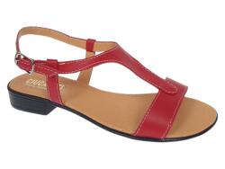 MV Ciucaleti Sandale damă roșii din piele naturală, cu bareta în T și toc mic - feminine, comode S16RBOX, marimea 35
