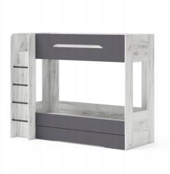 Homlando Emeletes ágy Samoa 100 x 204 cm craft fehér grafit mezzanine (5903769752232)