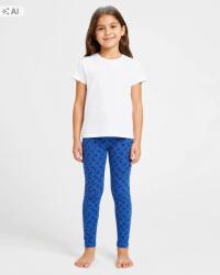  Lány leggings kék mintás pamut méret104 új