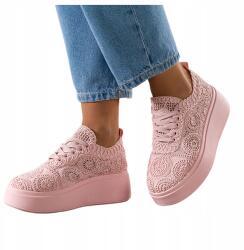  Sneakers Rózsaszín Női Csipkés Creepers Platform Könnyű R 37