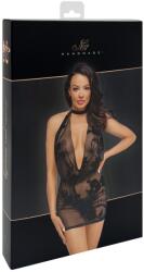 Noir Rochie Libido Neagră Transparentă din Tulle cu Lanț cu Strasuri - Negru , XL