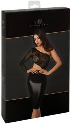 Noir Rochie Orgia Neagră cu Top Asimetric din Dantelă și Fustă Powerwetlook - Negru , XL