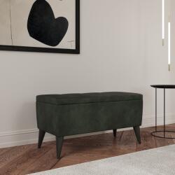 haaus Bancheta Tapitata Mera, cu spatiu depozitare, Verde Inchis, Stofa, 80 x 37 x 42 cm (929848)