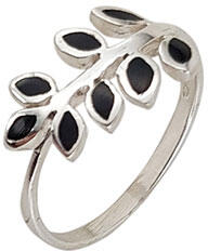 THIA Jewelry Inel argint frunza cu onix negru Thia marimea 51 (2202-IPK145-51-23)