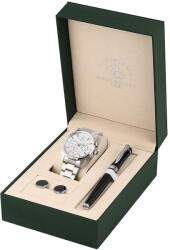 Santa Barbara Polo & Racquet Club Gift Set - Ceas Barbatesc Quartz Argintiu SB. 1.10678-1 (SB.1.10678-1) Ceas