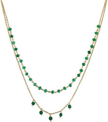 Rankine Lant dublu din argint, gold cu smaralde (KGN5160910 -9)