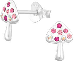 Rankine Cercei argint copii Mushroom cu zirconii roz (EF44242-28)
