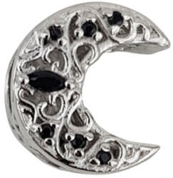 Rankine Talisman argint semiluna zirconii negre (G12669-23)