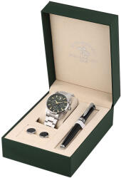 Santa Barbara Polo & Racquet Club Gift Set - Ceas Barbatesc Quartz Argintiu SB. 1.10678-4 (SB.1.10678-4) Ceas
