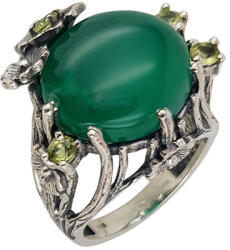 Rankine Inel argint onix verde si peridot Mariam marimea 53 (2202-IPK060-53-32)