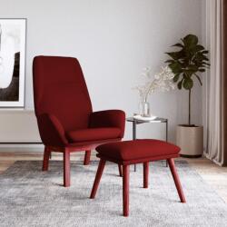 vidaXL Scaun de relaxare cu taburet, rosu vin, textil GartenMobel Dekor (3097879)