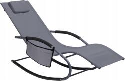 Sersimo Sezlong balansoar pentru gradina, ergonomic, din otel si textilen, gri închis (LEZ-1601)