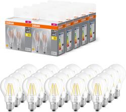 OSRAM BASE CLASSIC A FIL 40 LED lamp with E27 base, classic bulb shape, double pack, 4W, 470lm, 2700K, warm white light, low heat generation, long service life, energy saving, 20 pack - BASECLA40 4W-827 230