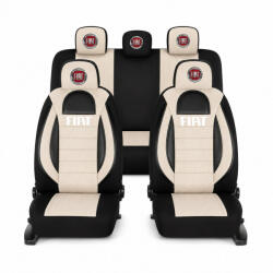  Üléshuzat készlet univerzális Racing, Bej-Fekete, Fiat felirattal