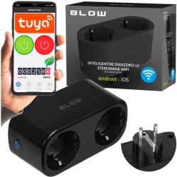  TUYA WiFi-controlled double smart socket, black