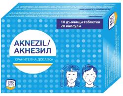 BioShield Acnezil, 10 tablete masticabile + 20 capsule, Bioshield