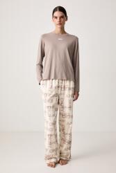DKNY pizsama női pamuttal - bézs L - answear - 39 990 Ft