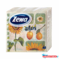  Szalvéta ZEWA Plus (33x33cm) 1 rétegű sárga napraforgó (45lap/csg) (BAR_031410020)