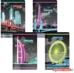  Füzet LASTVA kem. fedeles A/4 96lap METROPOLIS 70g vonalas 3075 (BAR_150046060)