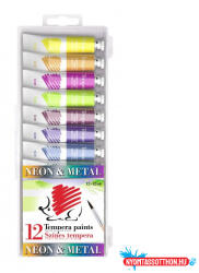  Tempera 12/klt ICO Süni metál és neon színek (8metál, 4 neon) 12ml (BAR_232902000)