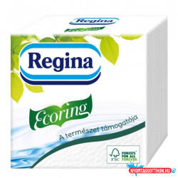  Szalvéta REGINA Ecoring (28x28cm) 1 rétegű fehér (60lap/csg) (BAR_031418010)