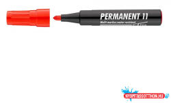  Marker ICO 11 permanent (3mm) kerekített végű piros (BAR_224300020)