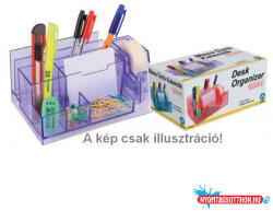  Írószertartó asztali ARK 9 rekeszes+ rag. szalagtépő víztiszta , füstszürke 1444 (BAR_141120100)