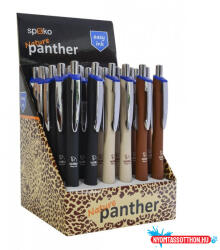  Golyóstoll SPOKO Panther (0, 5mm) fekete, bézs, barna tolltest, fém klipsz S0161 (BAR_180710121)