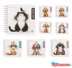  Spirálfüzet GIPTA Good Notes 16x16 cm karton borítással 80 lapos vonalas 7746 (BAR_153902130)