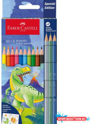  Színes ceruza 12/klt FABER -CASTELL hatszögletű 10+3db dinoszaurusz FC111213 (BAR_179120010)