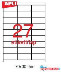  Etikett címke APLI (70x30) fehér 100lap LCA3133/1271 14 etikett / lap (BAR_315600800)